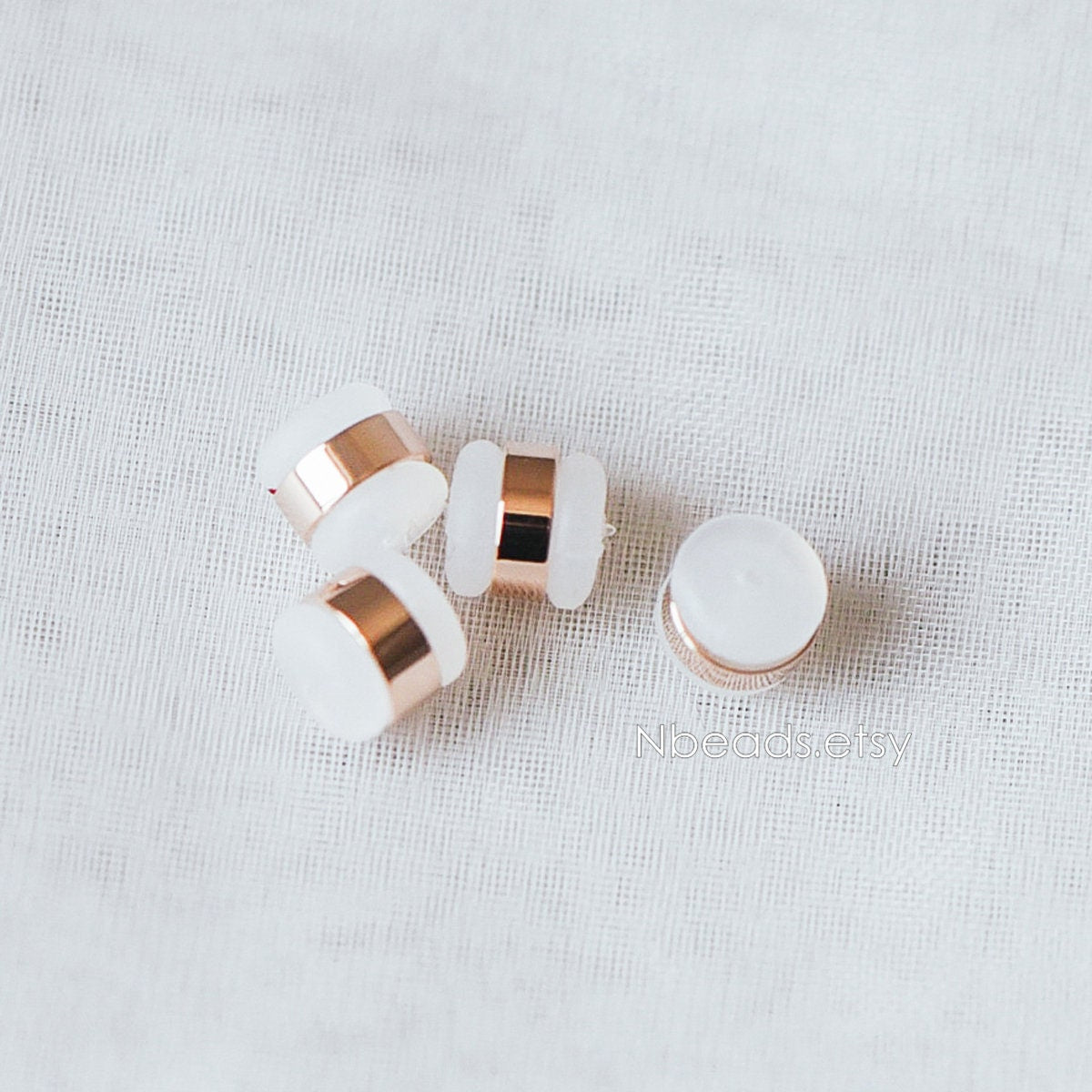 20pcs Rubber Ear Nuts, Earring Back Stoppers 5.5mm, Gold/ Silver/ Rose Gold, Earring Component Findings (#GB-651-B)